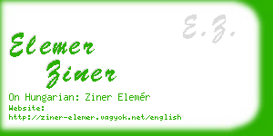 elemer ziner business card